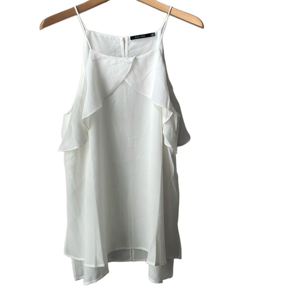 Doe & Rae Ivory Flowy Top Size L - Picture 1 of 5